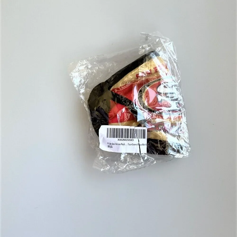 SAN FRANCISCO 49ERS FOOTBALL FACE MASK 2 PACK UNISEX